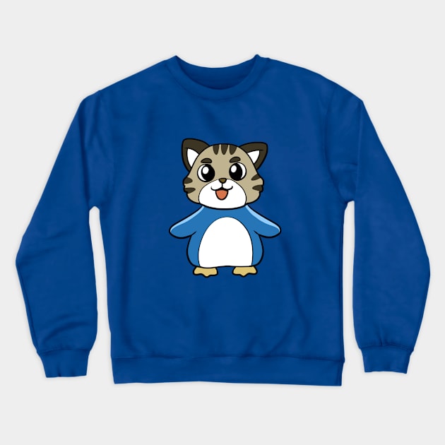 Cat Penguin Crewneck Sweatshirt by WildSloths